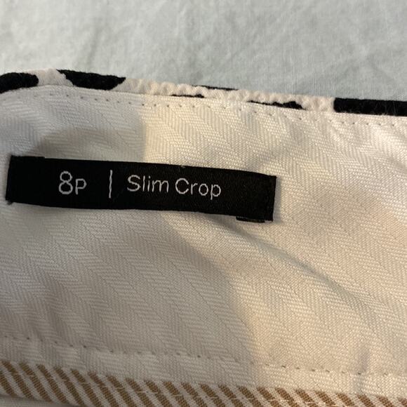 Talbots Black and White Spotted Slim Crop Pants Size 8P - Picture 4 of 7